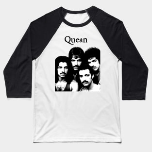 Cursed Classic Rock Band PARODY Funny Off Brand Knock Off Meme (Black & White) Baseball T-Shirt